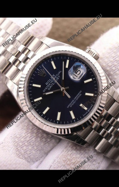 Rolex Datejust 126234 36MM Swiss Replica in 904L Steel in Blue Dial 1:1 Mirror Replica