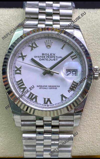 Rolex Datejust 126234 36MM Swiss Replica in 904L Steel in White Dial 1:1 Mirror Replica