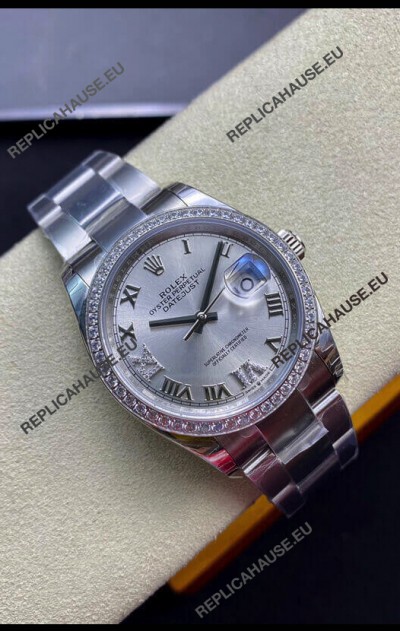Rolex Datejust 126281RBR-0012 36MM Swiss 1:1 Mirror Replica in 904L Steel - Silver Dial