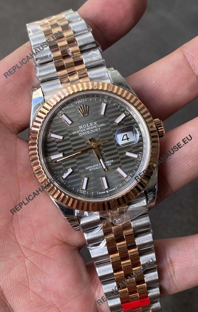 Rolex Datejust Cal.3235 Movement 1:1 Mirror Replica 904L Steel 41MM - Grey Fluted Motif Dial
