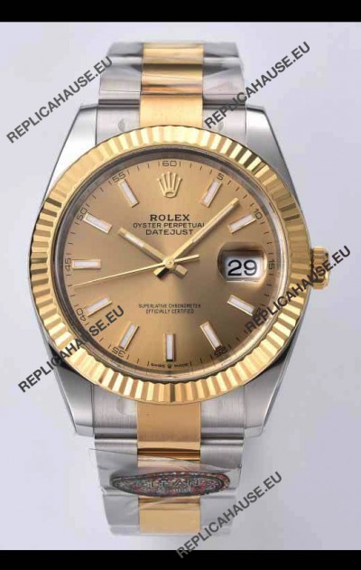 Rolex Datejust 126333 41MM Cal.3235 Swiss 1:1 Mirror Replica Watch in 904L Gold Dial