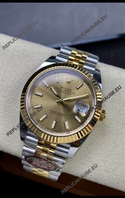 Rolex Datejust 126333 41MM Cal.3235 Swiss 1:1 Mirror Replica Watch in 904L Gold Dial