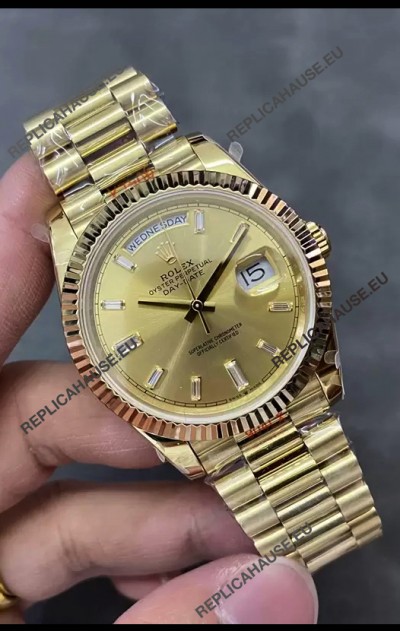 Rolex Day Date Presidential 18K Rose Gold Watch 40MM - Gold Dial 1:1 Mirror Quality