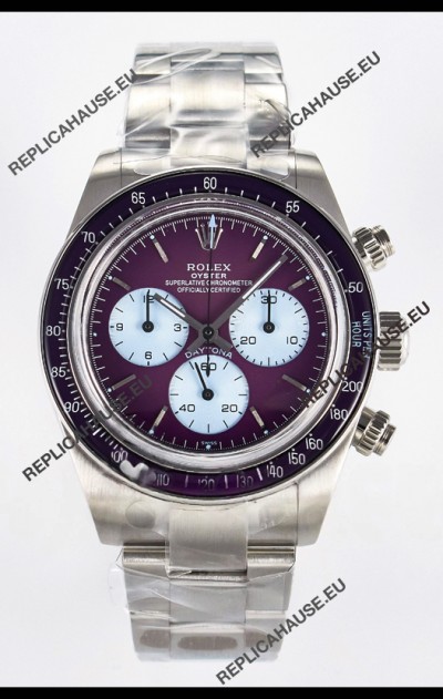 Rolex Daytona Super Clone Artisans De Geneve Edition Maroon Dial Swiss Replica Watch