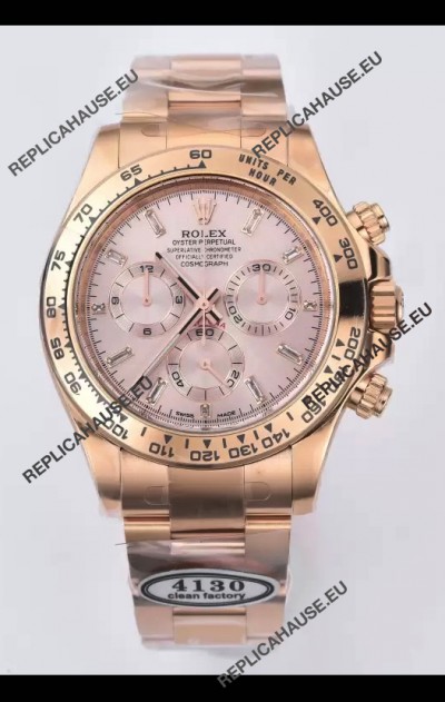 Rolex Cosmograph Daytona M116515ln-0061 Rose Gold Sundust Dial Original Cal.4130 Movement - 904L Steel Watch