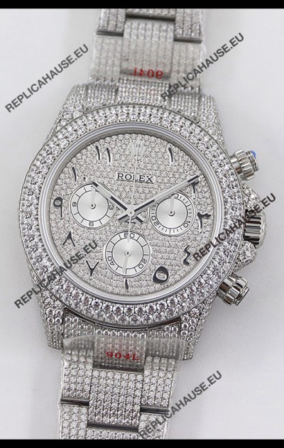 Rolex Cosmograph Daytona 904L Steel ICED OUT Cal.4130 Movement - 904L Steel Watch