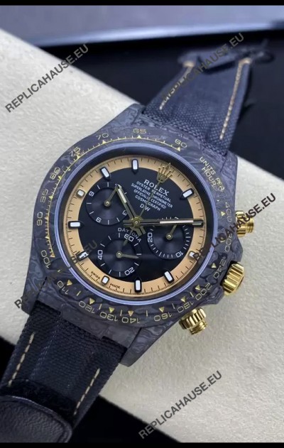 Rolex Cosmograph Daytona DiW CREAM INVERT GOLD Edition Carbon Fiber Replica Watch 