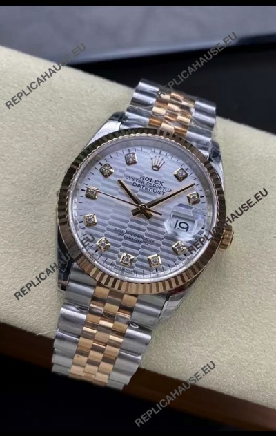 Rolex Datejust Cal.3235 Movement 1:1 Mirror Replica 904L Steel 36MM - Grey Fluted Motif Dial