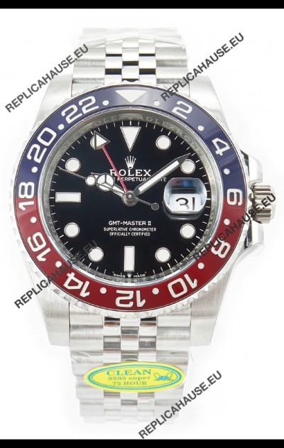 Rolex GMT Masters II 126710BLRO Cal.3285 72 Hours Power Jubilee Strap Swiss Replica 904L Steel 
