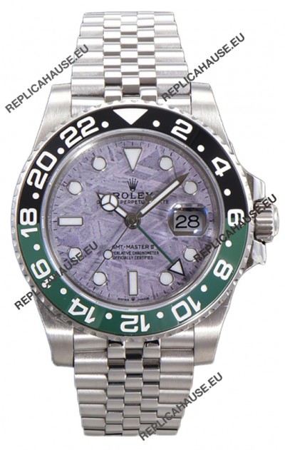 Rolex GMT Masters II 126720 Cal.3285 Pink Meteorite Dial 904L Steel in Jubilee Strap Swiss Replica