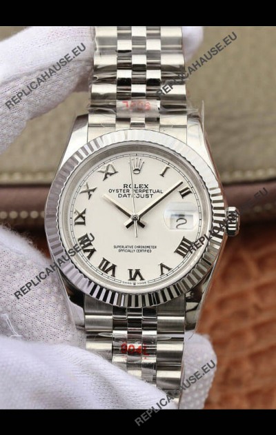 Rolex Datejust 36MM ETA-3135 Movement Swiss Replica in 904L Steel in Black Dial 