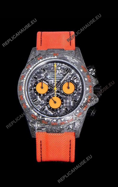 Rolex Daytona DiW Orange Edition Edition Forged Cabon Casing 1:1 Mirror Replica