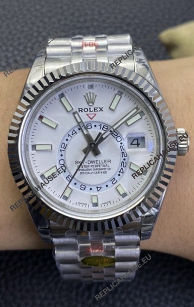 Rolex Sky-Dweller REF# M326934 White Dial Watch in 904L Steel Case 1:1 Mirror Replica