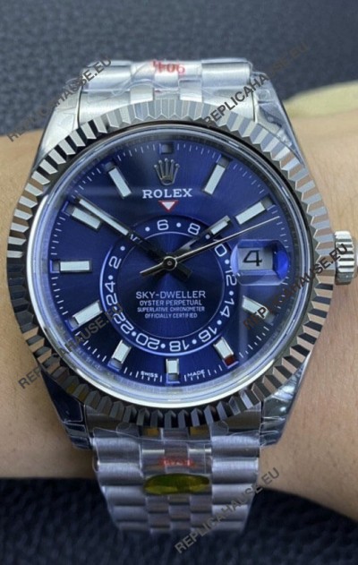 Rolex Sky-Dweller REF# M336934 Blue Dial Watch in 904L Steel Case 1:1 Mirror Replica