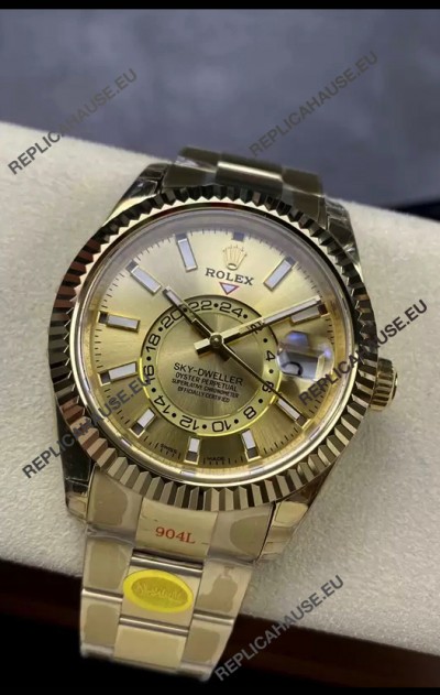 Rolex Sky-Dweller Yellow Gold Oyster 42MM 1:1 Mirror Replica Watch