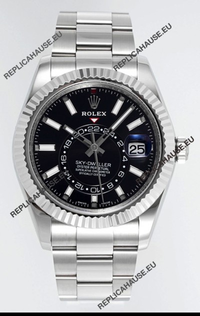 Rolex Sky-Dweller REF #m336934 Black Dial Watch in 904L Steel Case - Super Clone Watch
