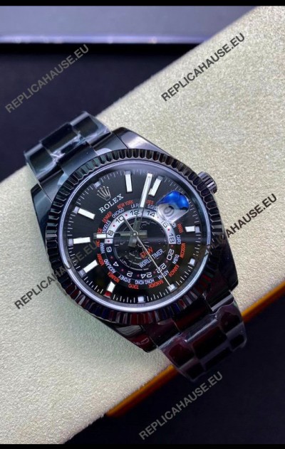 Rolex SkyDweller Swiss Watch in PVD Coated Case - DIW Edition Black Dial