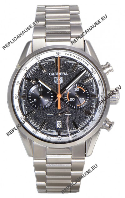 Tag Heuer Carrera Chronograph 43 Swiss Quartz Replica Watch Grey Dial Steel Strap 