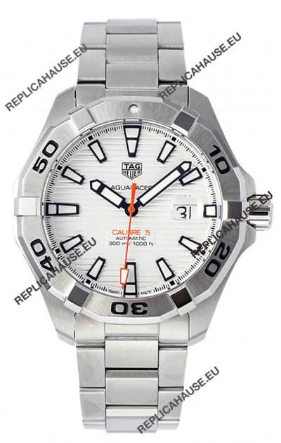Tag Heuer Aquaracer Calibre 5 1:1 Mirror Replica Watch White Dial 904L Steel 44MM