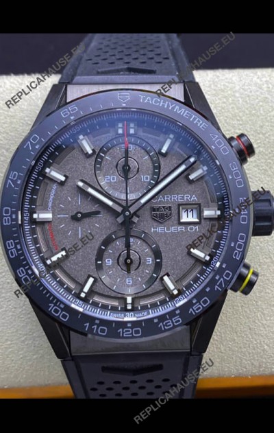 Tag Heuer Carrera Heuer 01 Swiss Replica Watch in Ceramic Casing - Grey Dial 