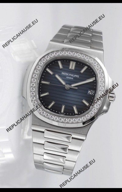 Patek Philippe Nautilus 5711 Swiss Replica Watch - 1:1 Mirror Quality with Diamonds Bezel