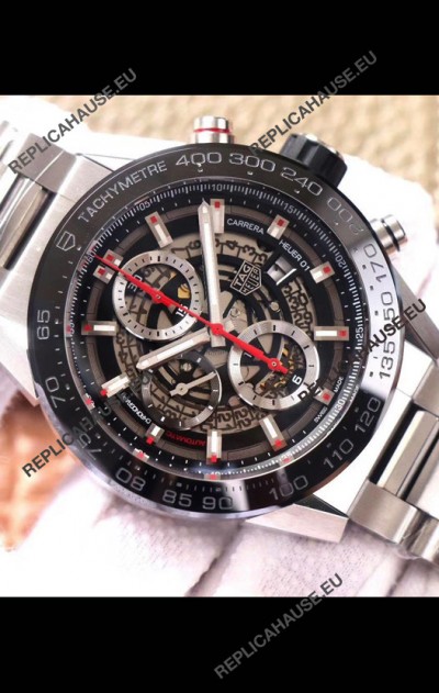Tag Heuer Carrera Heuer 01 Swiss Replica Watch in Steel Casing/Strap