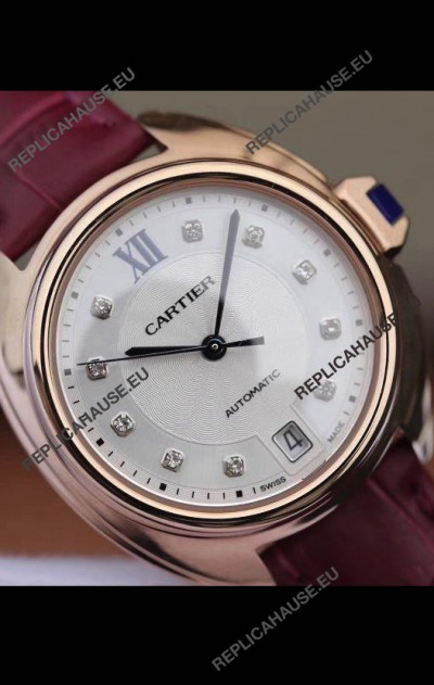 Cle De Cartier Automatic Swiss Replica Watch in Rose Gold Casing - 35MM
