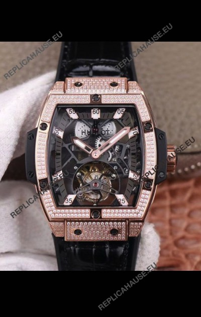 Hublot Masterpiece MP Edition Genuine Tourbillon Swiss Replica Watch In Rose Gold Casing