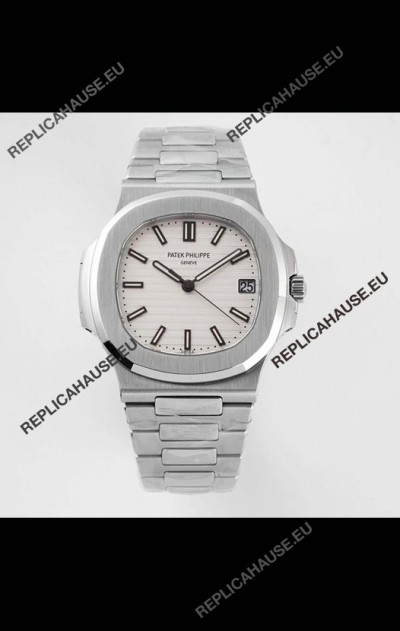 Patek Philippe Nautilus 5711/1A-011 1:1 Mirror Swiss Replica Watch in White Dial 904L Steel 