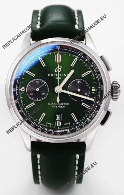Breitling Premier B01 Chronograph 42 Edition Watch 1:1 Mirror Quality in Green Dial 