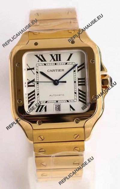 Cartier Santos De Cartier XL 1:1 Yellow Gold Casing Swiss Replica Watch 40MM