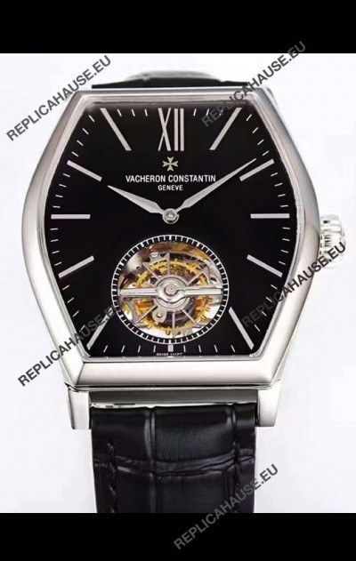 Vacheron Constantin Malte Tourbillon 1:1 Mirror Stainless Steel Swiss Replica Black Dial 