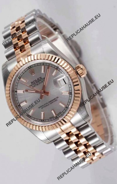 Rolex Datejust 31MM Cal.3135 Movement Swiss Replica Grey Dial Jubilee Strap - Ultimate 904L Steel Watch