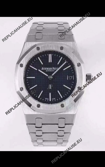 Audemars Piguet Royal Jumbo Oak Extra Thin Swiss Replica - 1:1 Mirror Replica Watch 904L Steel Blue Dial
