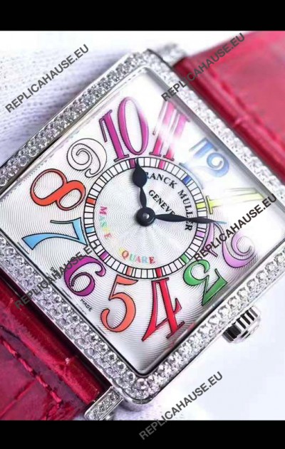 Franck Muller Master of Sqaure Ladies Quartz Replica Watch in Steel Case