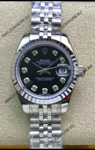 Rolex Datejust 279174 28MM Swiss Replica in 904L Steel in Black Dial - 1:1 Mirror Replica