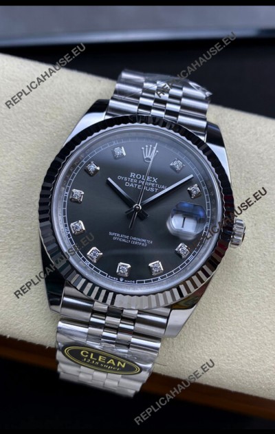 Rolex Datejust 126334 41MM ETA 3235 Swiss 1:1 Mirror Replica Watch in 904L Steel Dark Grey Dial 
