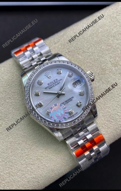 Rolex Datejust 278384 31MM Swiss Replica in 904L Steel in Pearl Dial - 1:1 Mirror Replica