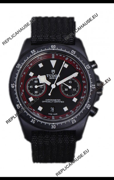 Tudor Pelagos FXD Chronograph Carbon Casing 1:1 Mirror Replica Black Dial in Nato Strap