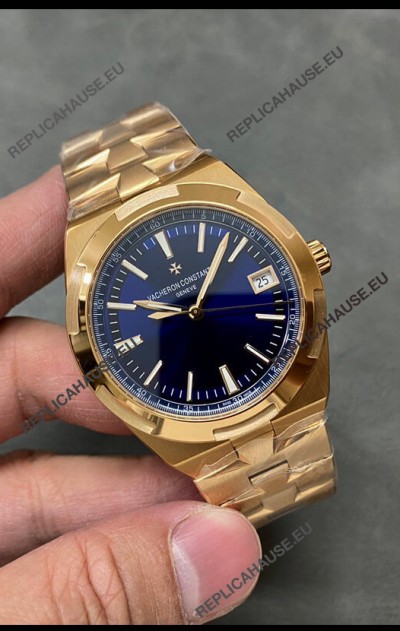 Vacheron Constantin Overseas Rose Gold 1:1 Mirror Replica Watch Blue Dial 