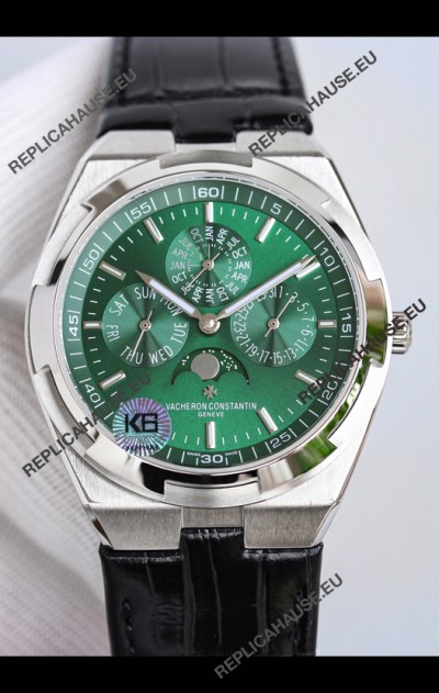Vacheron Constantin Overseas Perpetual Calendar Ultra-Thin Green Dial with Leather Strap