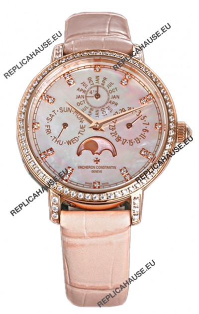 Vacheron Constantin Traditionelle Perpetual Calendar Ultra-Thin Rose Gold Swiss Replica 
