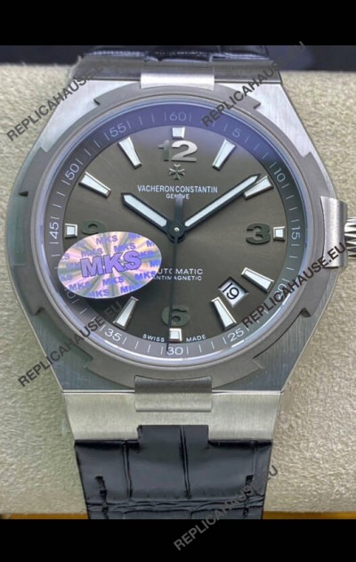Vacheron Constantin Overseas 1:1 Mirror Swiss Replica Watch in Grey Dial - Leather Strap