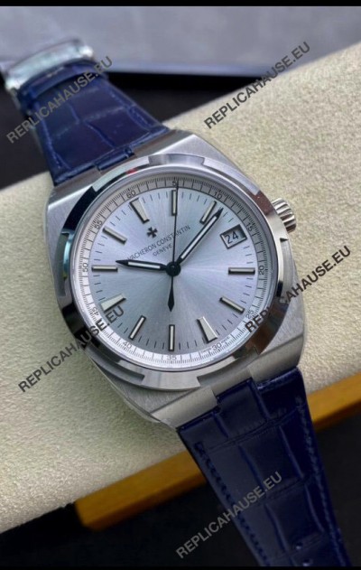 Vacheron Constantin Overseas 1:1 Mirror Swiss Replica Watch in Steel Dial - Leather Strap