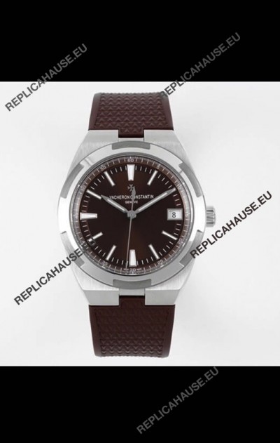 Vacheron Constantin Overseas 1:1 Mirror Swiss Replica Watch in Brown Dial - Rubber Strap
