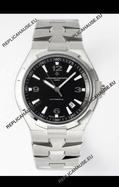 Vacheron Constantin Overseas 1:1 Mirror Swiss Replica Watch in Black Dial - Steel Strap