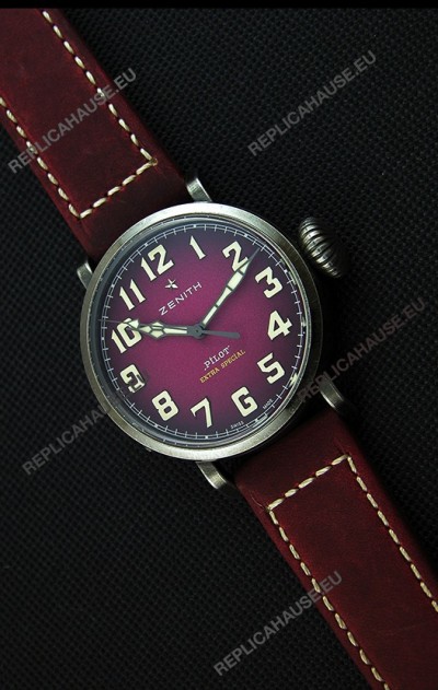 Zenith Pilot Type 20 Extra Special Purple Dial Swiss Replica Watch 40MM