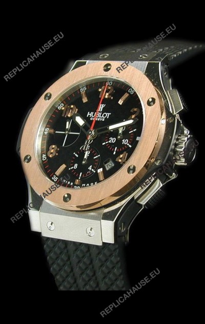 Hublot Big Bang Swiss Replica Watch in Rose Gold Bezel