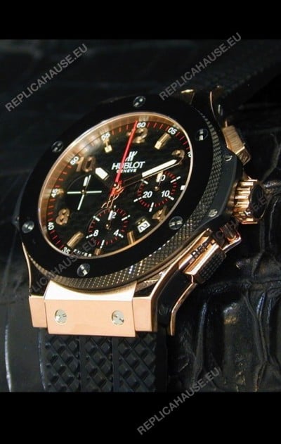 Hublot Big Bang Swiss Replica Watch in Rose Gold Case