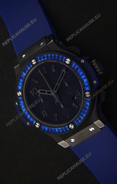 Hublot Big Bang Limited Edition All Black in Blue Dial